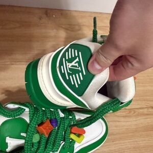 Louis Vuitton Green and White Athletic Sneakers